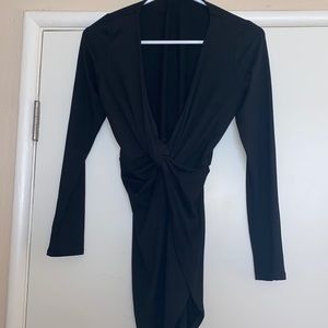 Long sleeve slit dress